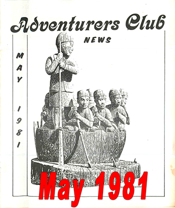 May 1981 Adventurers Club News Cover